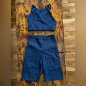 Girlfriend Collective navy blue set